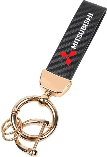 Mitsubishi Autoschlüsselanhänger Wildleder, Schwarz, Unisex - Bild 1