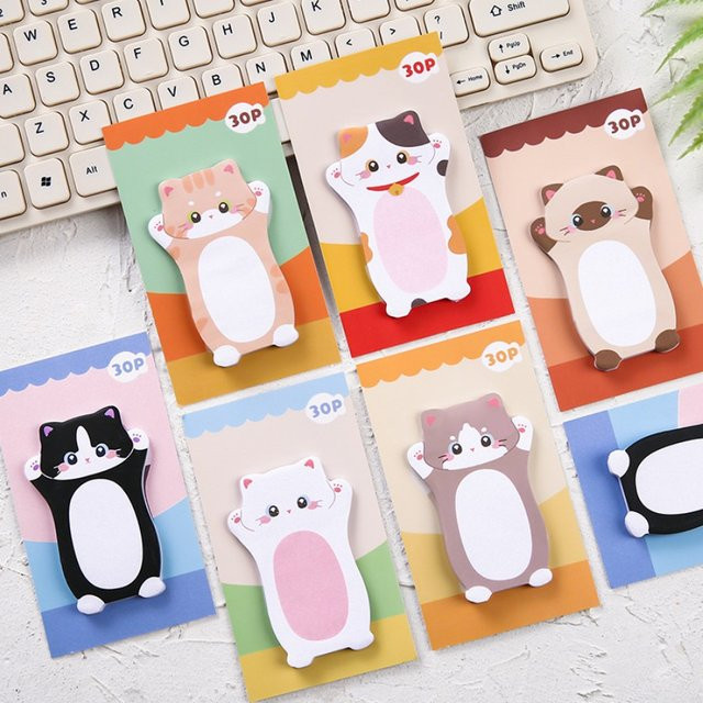 TWBEB Kawaii Katze Haftnotizen und Notizblock Set in Mehrfarbig mit Aufklebern und Tagesplaner - Bild 1