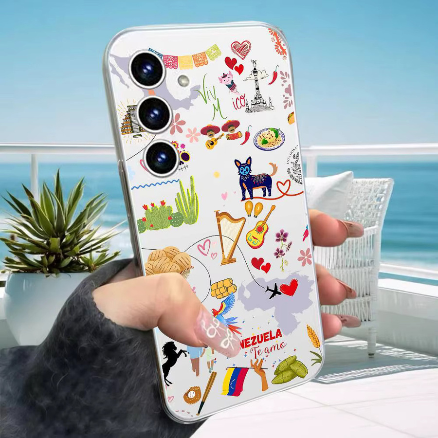 Transparente Handyhülle mit Venezuela Ästhetik für Samsung Galaxy S25 Ultra, S24, S23, S22, S21 und A52S Modelle - Bild 3