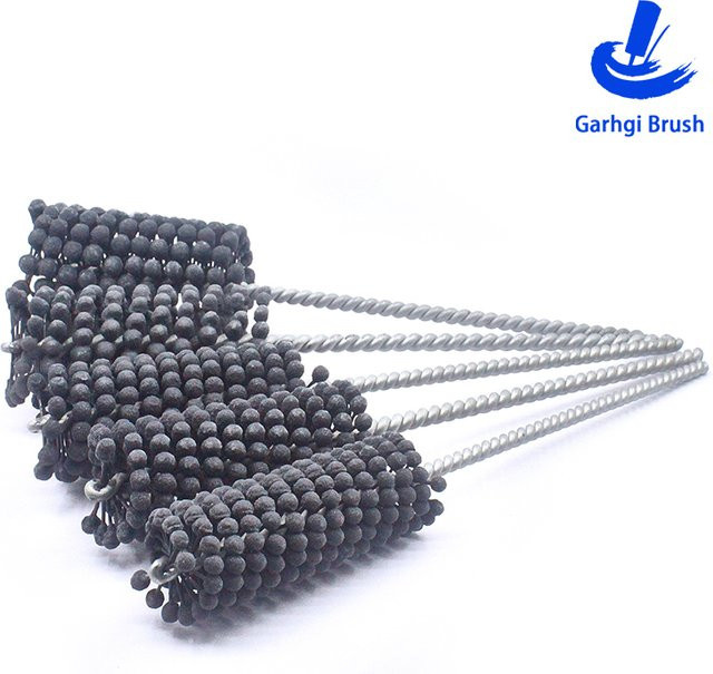 Flexible Zylinder-Honbürste für Winkelschleifer, Körnung 320, Grau, für Edelstahl, Gusseisen und weiche Eisenmaterialien - Bild 1