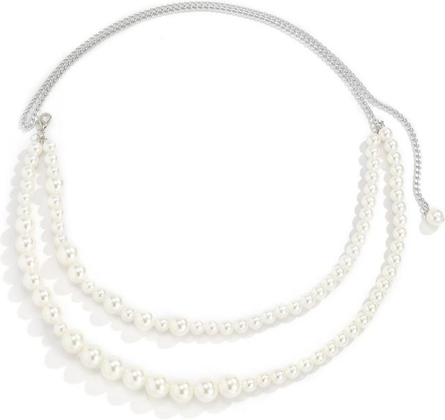 new J Y Taille Kette, Perle, Weiß, Damen, Vintage - Bild 1