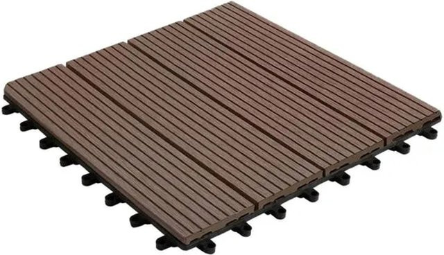 Karat WPC Klickfliese Royal Terrassenfliese Dunkelbraun B/B/H: 30 x 30 x 30 cm - Bild 1