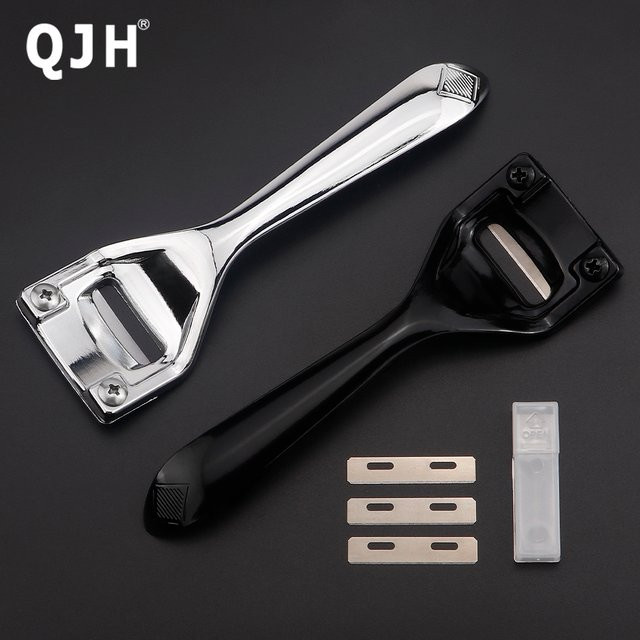 QJH Leder-Effiliermesser aus Metall für DIY-Lederhandwerk in Schwarz/Silber - Bild 1