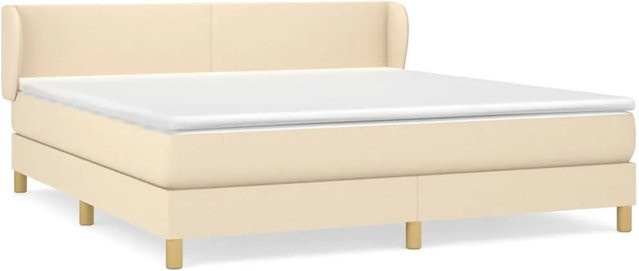 vidaXL Boxspringbett mit Matratze Hybrid-Modell in Beige, B/T/H: 180 x 200 x 183 cm - Bild 1