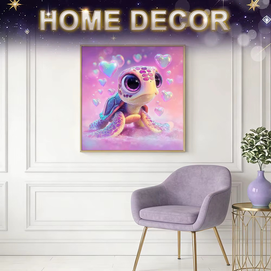 HUACAN 5D Diamant-Gemälde Schildkröte Herz Meerestier DIY Strass-Kunsthandwerk in Multicolour, B/H: 20 x 20 cm - Bild 3