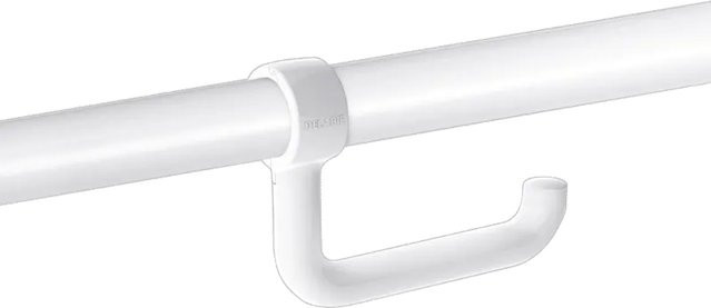 Delabie WC-Papierhalter aus Kunststoff für Stützgriffe Ø 32–34 mm in Weiß - Bild 1