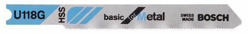 Bosch Stichsägeblatt U 118G Basic für Metall aus HSS, 3er-Pack, Silber - Bild 1
