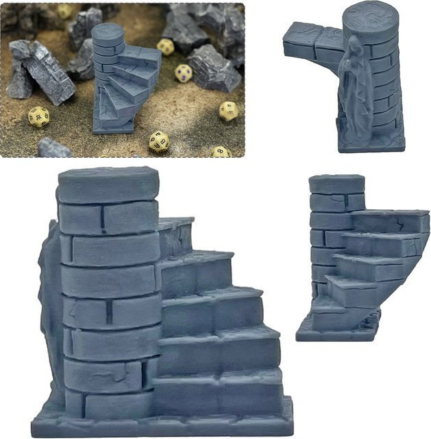 SANMERSEN Pathfinder Krypten-Treppen, Miniatur-Landschaft, Grau - Bild 1