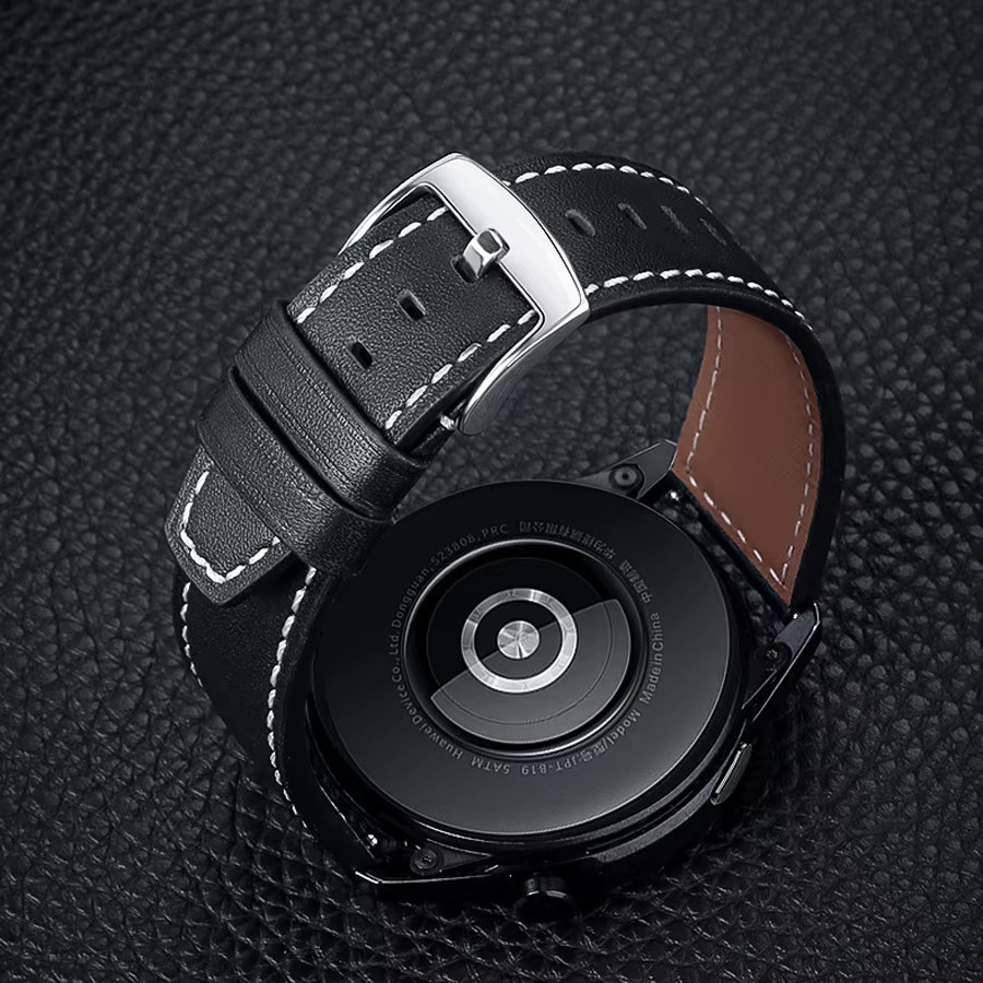Amazfit Active 2 Uhrenarmband Leder, Schwarz, Unisex - Bild 3