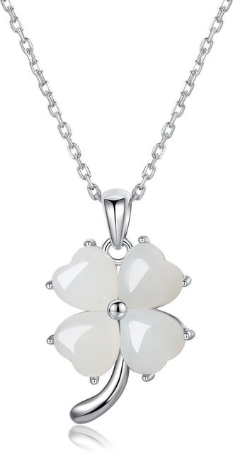 Halskette 925 Sterlingsilber, Natürliche Hetian-Jade, Damen - Bild 1