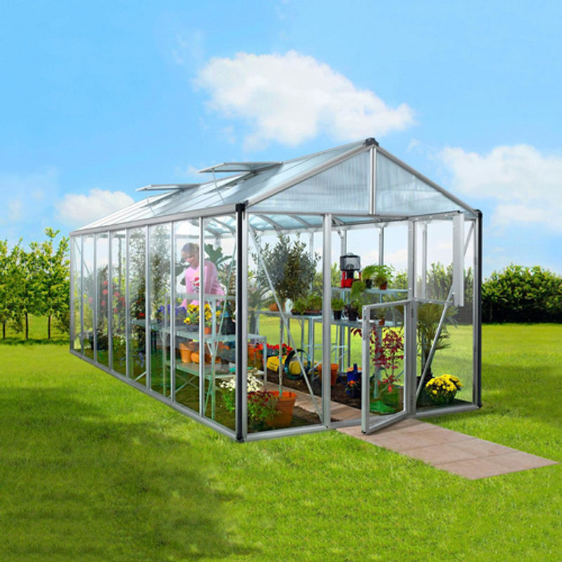 Vitavia Gewächshaus Zeus mit 15,7 m² Fläche, silberfarben, Aluminium eloxiert und Polycarbonat-Platten - Bild 5