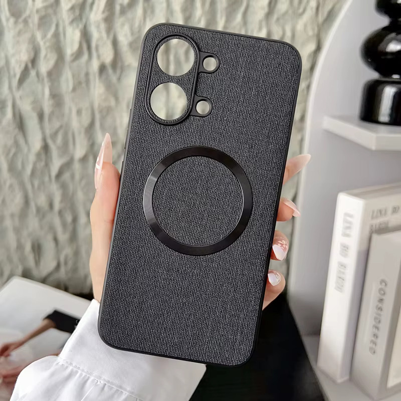 Magnetische Schutzhülle mit gewebtem Stoffmuster für Xiaomi POCO X8 Pro Max X7 Pro F8 Ultra F7 M8 Pro Note 15 Pro Plus in Grau - Bild 2