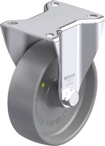 Blickle Stahlblech-Bockrolle BK-PO 125G-1-ELS in Grau mit Kunststoffrad, Durchmesser: 125 mm, Tragfähigkeit: 300 kg - Bild 1