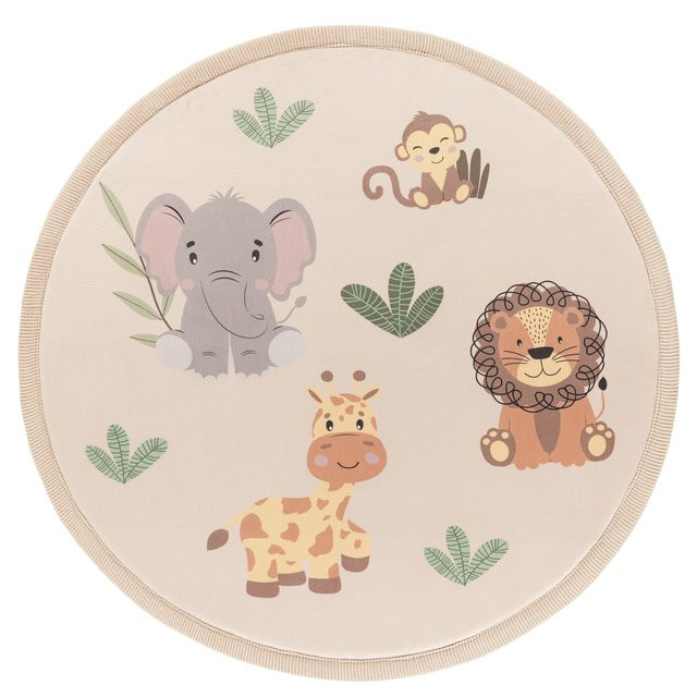 Waschbarer Kinderteppich Emilio in Beige, rund, Durchmesser: 160 cm - Bild 1