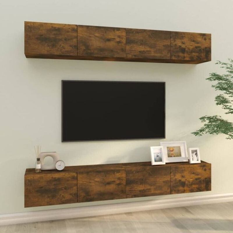 Vidaxl TV-Wandschränke im 2er-Set, Braun, Holz, Klassisch, B/T/H: 100 x 30 x 30 cm - Bild 1