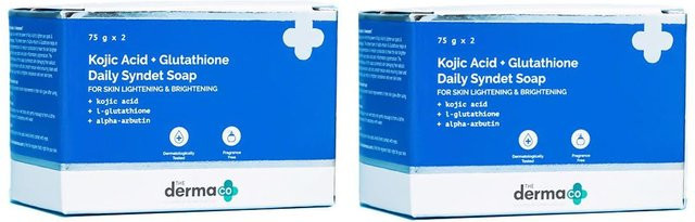 Derma Co Kojic Acid + Glutathione Syndetseife, Kojisäure, Glutathion, Alpha-Arbutin - Bild 1