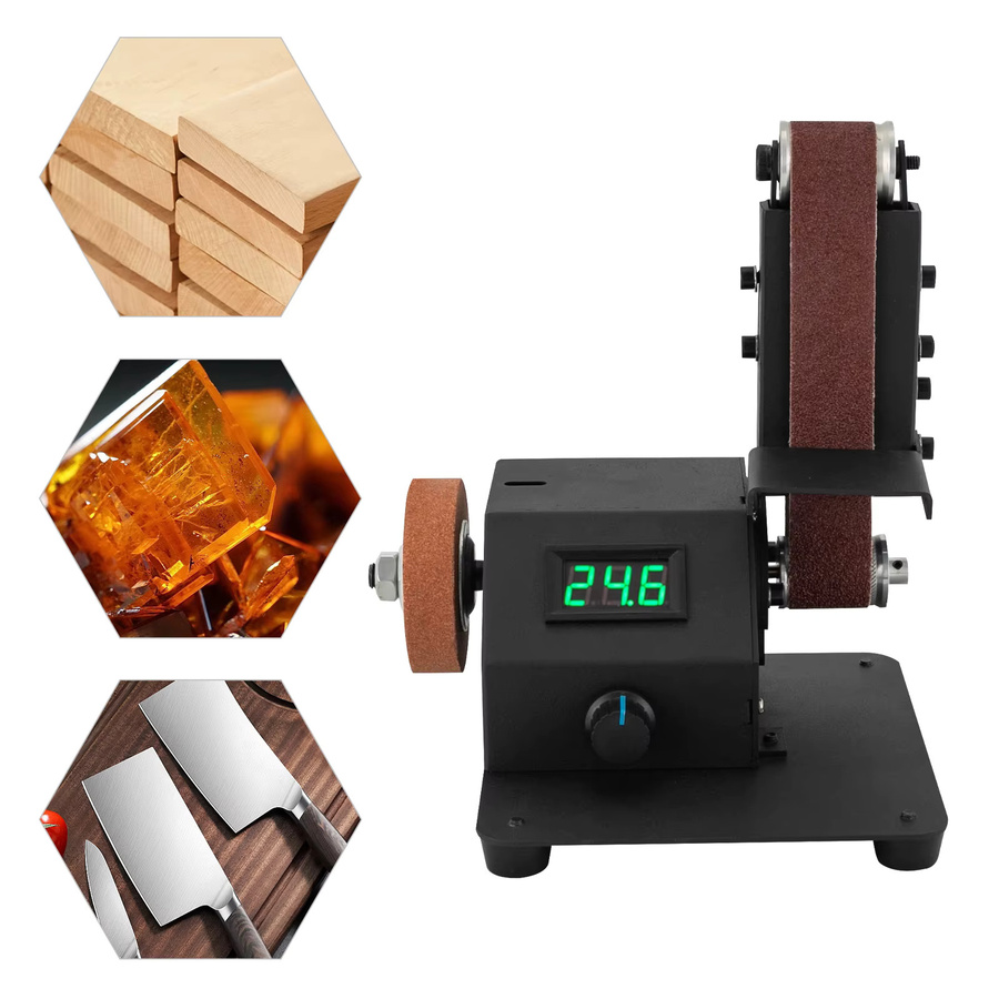 Elektrischer Mini-Bandschleifer 350 W in Schwarz aus verzinktem Stahl, 220 V, 0–8500 U/min zum Schleifen und Polieren von Metall, B/T/H: 19,3 x 20 x 15,1 cm - Bild 5