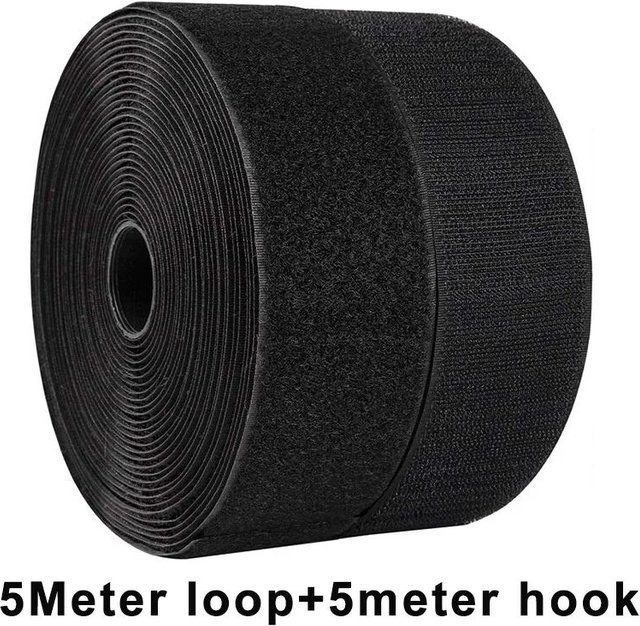 5 Meter Haken- und Schlaufenband zum Aufnähen aus Nylon in Schwarz - Bild 1