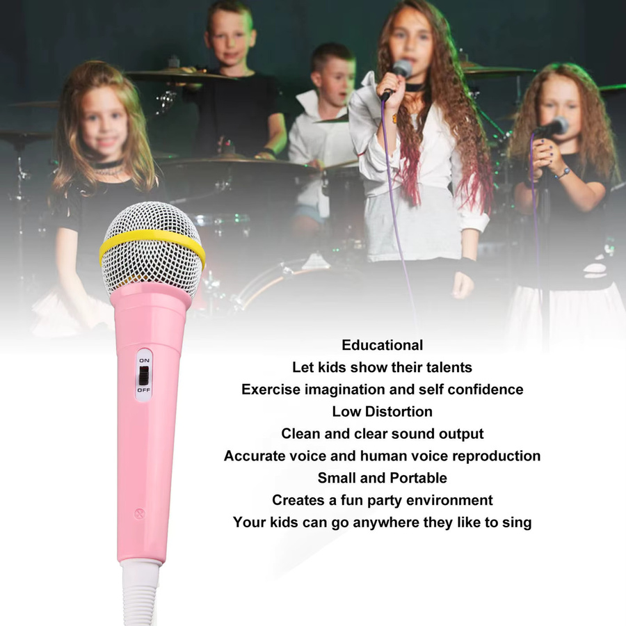 Qiilu Kinder-Gesangsmikrofon mit 3,5-mm-Jack, Pink - Bild 2