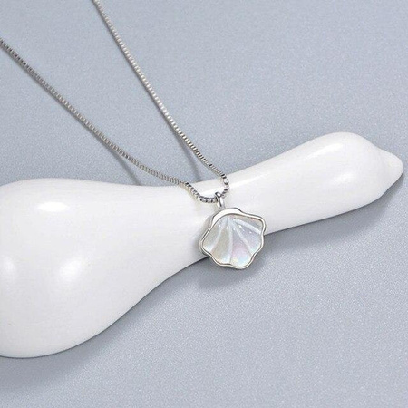 YIRAN Jewelry Halskette, Muschel Anhänger, Silber, Perle, Damen, gray