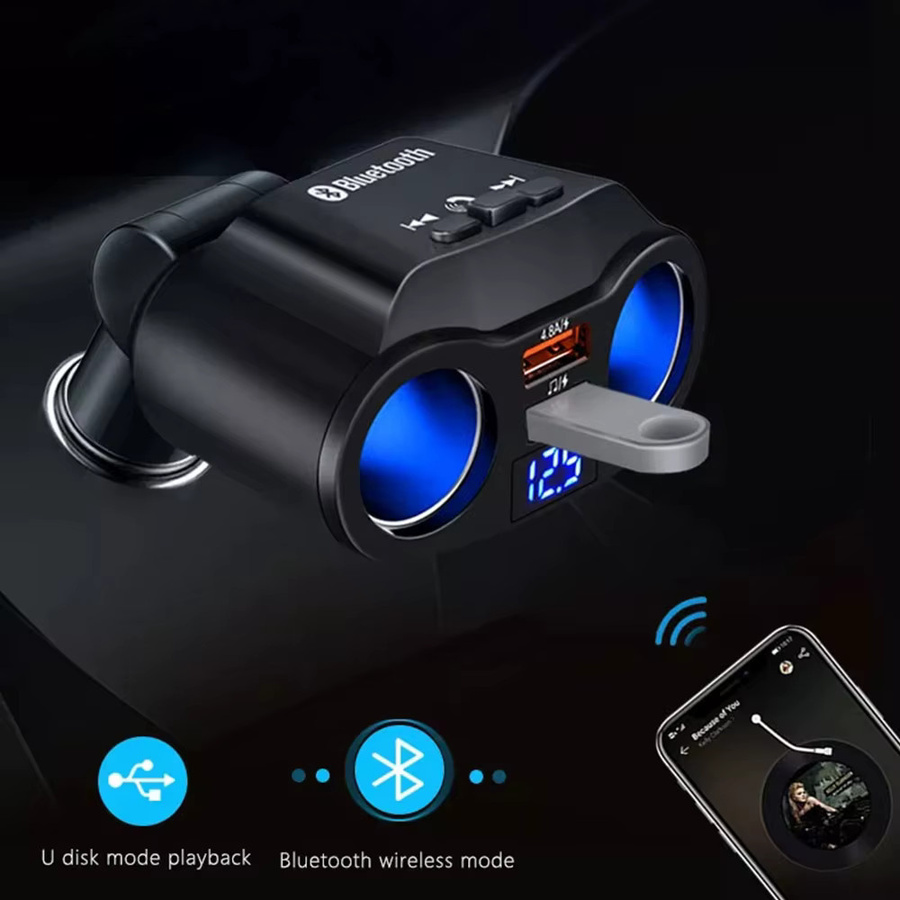 Kebidumei USB Auto Ladegerät mit Digital Display, PD und QC3.0 Schnellladegerät für 12V/24V, Schwarz - Bild 3