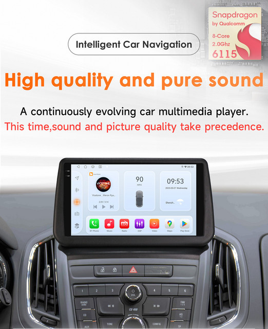 OSSURET Android 14 Autoradio für Opel Zafira C 2010 - 2016 mit 4G, 8-Kern Snapdragon 6115, Carplay, GPS und 360 Kamera in Schwarz - Bild 1