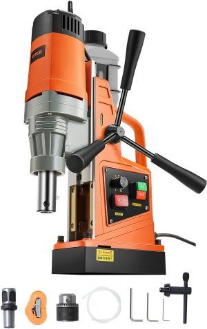 VEVOR Magnetbohrmaschine 1550 W mit 50 mm Bohrdurchmesser, 500 U/min, Orange, Elektrische Magnetbohr Maschine für Metalloberflächen in Industrie und Heimwerkerbereich - Bild 1