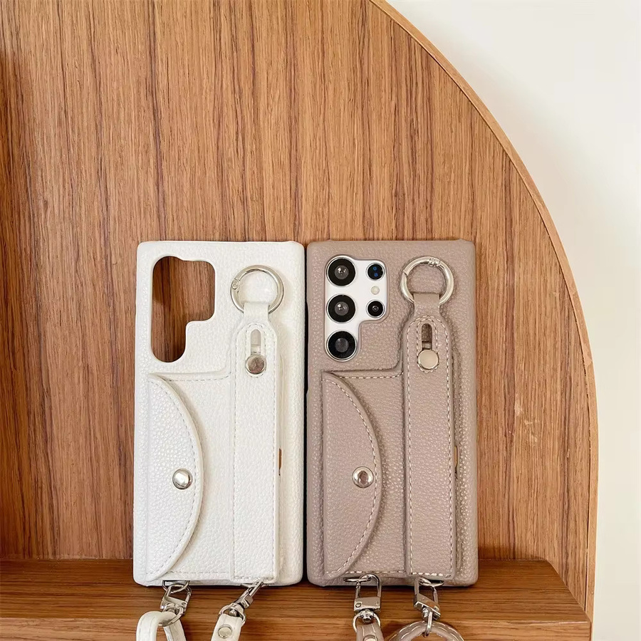 Samsung Crossbody-Hülle mit Handgelenkriemen und Kartenhalter sowie Geldbörse in Braun für Galaxy S24 FE S23 S22 S21 Plus S25 S26 Ultra A56 A36 A26 A16 A55 A54 - Bild 3