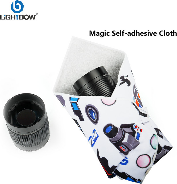 Lightdow Selbstklebende Make-up-Tasche aus Magischem Stoff, Wasserfester Reise-Organizer und Schutztasche für Kameraobjektive in Weiß und Multicolour - Bild 1