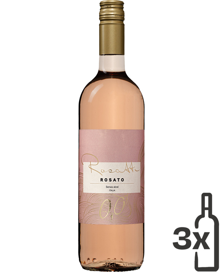 Rosatti Zero Rosato, alkoholfreier Wein, 0,0 %, 3 x 0,75 l - Bild 2