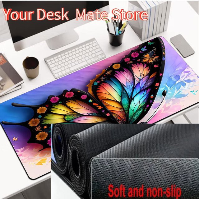 Potdemiel Mauspad mit Schmetterlings-Design in Multicolour für Gaming und Büro - Bild 1