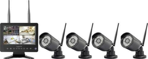 Sygonix SY-6330456 Funk-Überwachungskamera-Set mit 4 Kameras in Schwarz, 1280 x 720 Pixel und 2.4GHz Wi-Fi - Bild 1