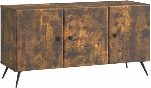 vidaXL TV-Schrank aus Holzwerkstoff in Geräucherte Eiche, Braun, B/T/H: 99 x 34,5 x 50 cm - Bild 1