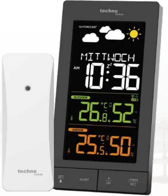 Technoline WS 6458 Funk-Wetterstation mit Wettervorhersage, Innen- und Außentemperatur sowie Luftfeuchtigkeit - Bild 1