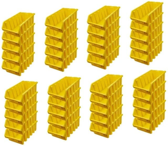 PROREGAL SuperSparSet mit 40 Sichtlagerboxen aus Polypropylen in Gelb, H x B x T: 18,7 x 33,3 x 50 cm - Bild 1