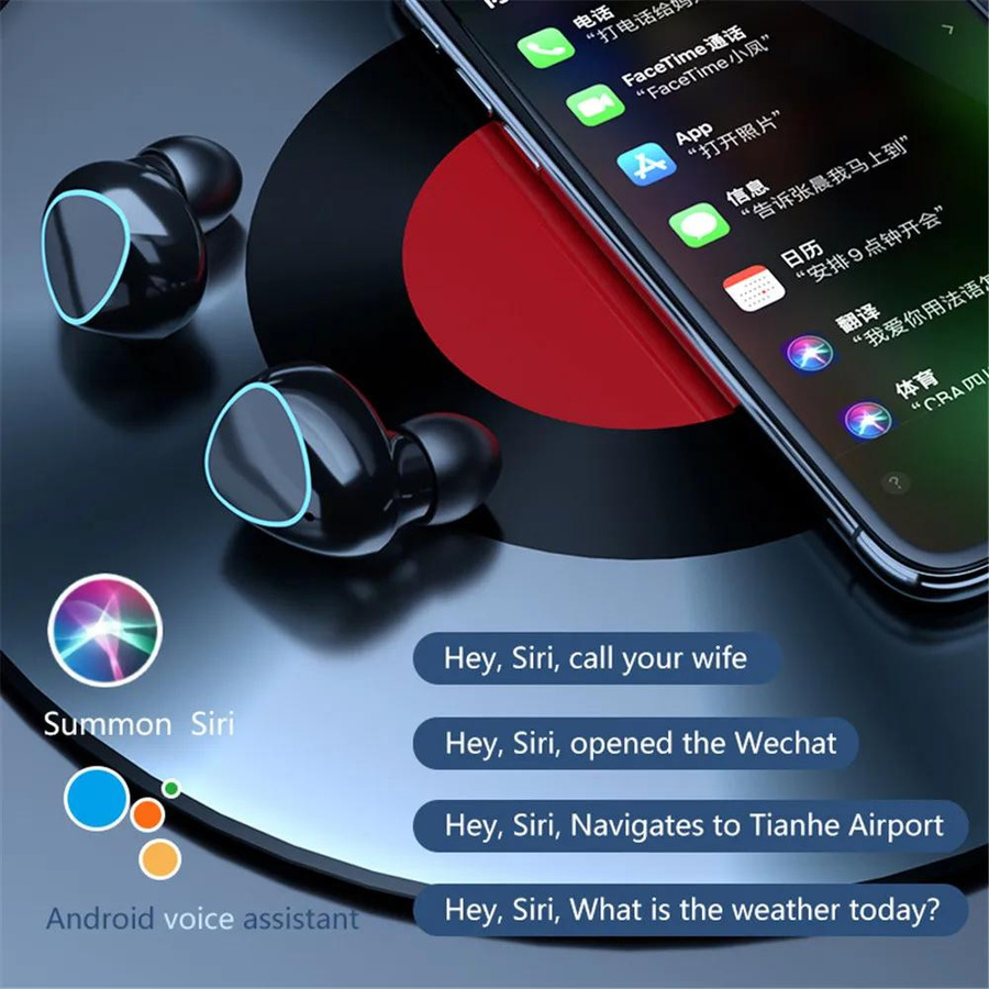 Kebidumei Kabellose In-Ear Bluetooth-Kopfhörer mit HiFi-Stereo und Geräuschreduzierung sowie LED-Anzeige in Schwarz - Bild 5