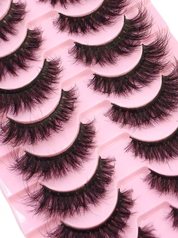 AMSDCN Künstliche Wimpern aus Nerz, 10 Paar, Handgefertigt - Bild 4