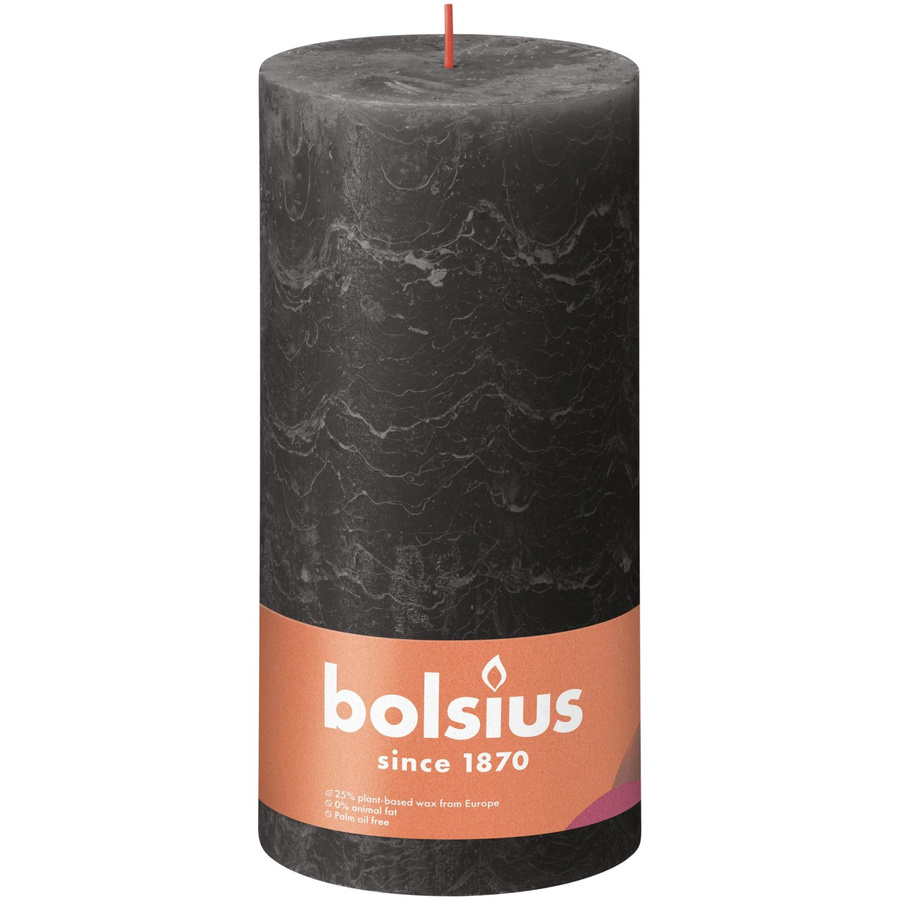 Bolsius Rustik-Kerze Shine in Stürmischem Grau, Höhe: 200 mm, Durchmesser: 100 mm - Bild 2