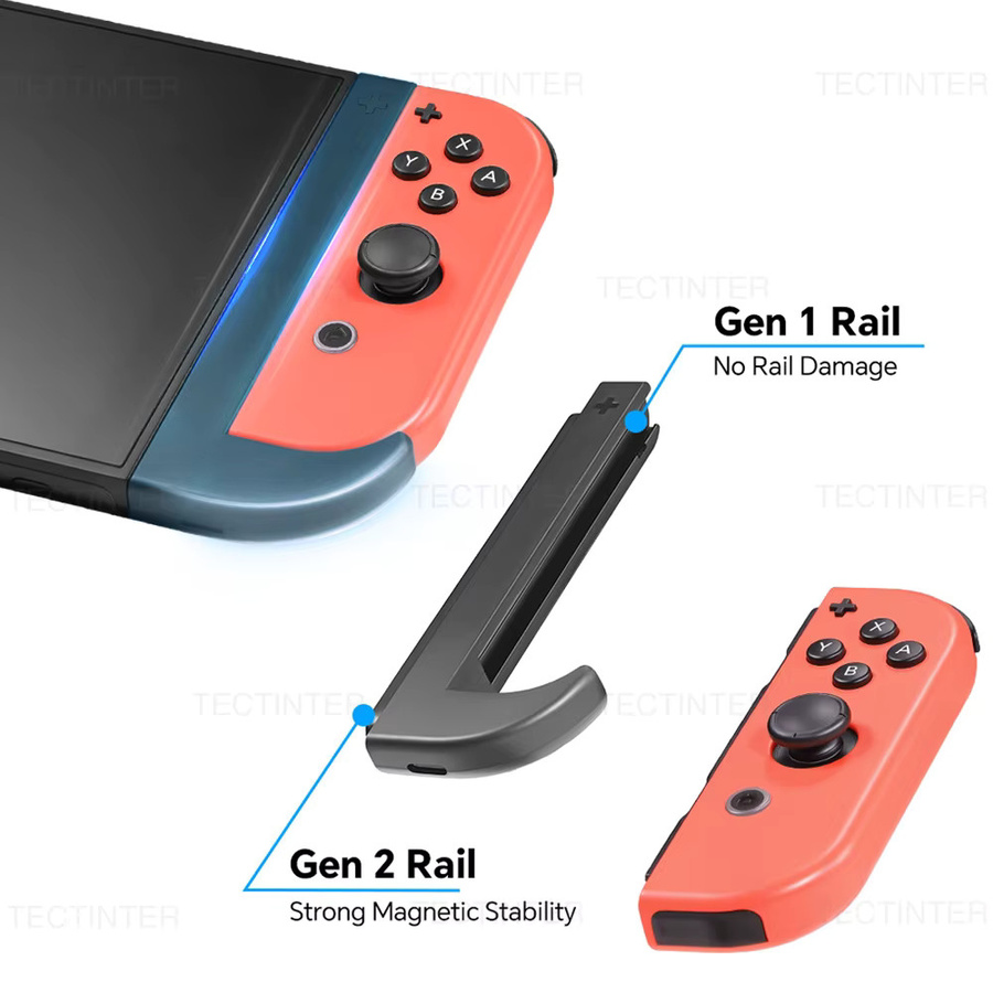 Nintendo Controller-Adapter für Nintendo Switch 1 und OLED zur Verbindung von Gamepads mit der Switch 2 Konsole, Magnetischer Lade-Griff-Konverter, Schwarz - Bild 3