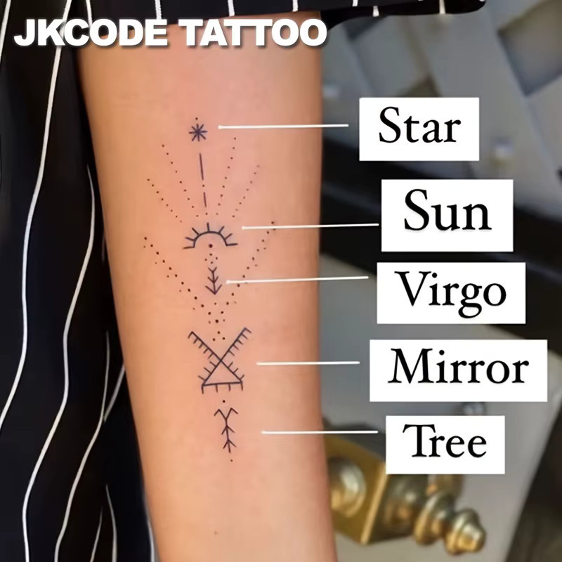 JKCODE TATTOO Temporäre Kräutertattoo-Designs, Unisex - Bild 2