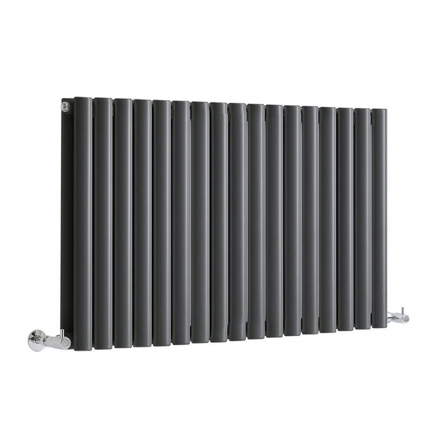 Sterling Quinn Design-Heizkörper doppellagig horizontal von Hudson Reed in Anthrazit, B: 100 cm, H: 59,5 cm - Bild 1