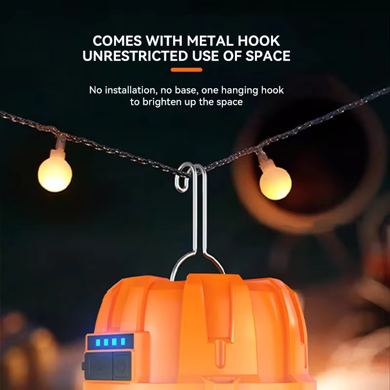 BALDR LED Campinglaterne mit USB-Akku und Powerbank-Funktion, Gelb/Orange - Bild 2