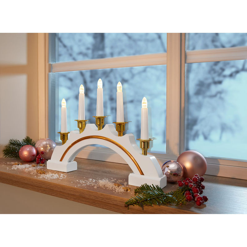 LED-Schwibbogen Klassik von viva domo in Weiß und Gold zur Weihnachtsdekoration - Bild 2