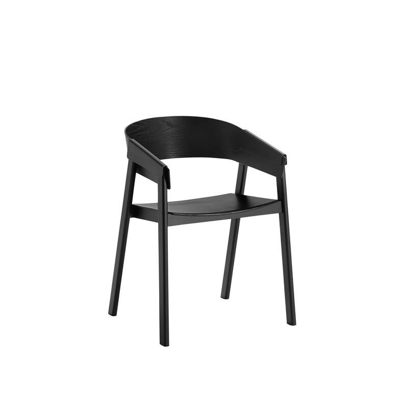 Muuto Cover Stuhl in Schwarz mit Holzdetails im skandinavischen Design - Bild 2