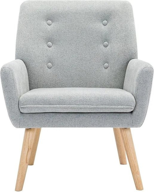 Vente-unique Sessel Serino mit gerader Rückenlehne und Armlehnen, Grau, Breite: 65 cm, Tiefe: 65 cm, Höhe: 65 cm - Bild 1