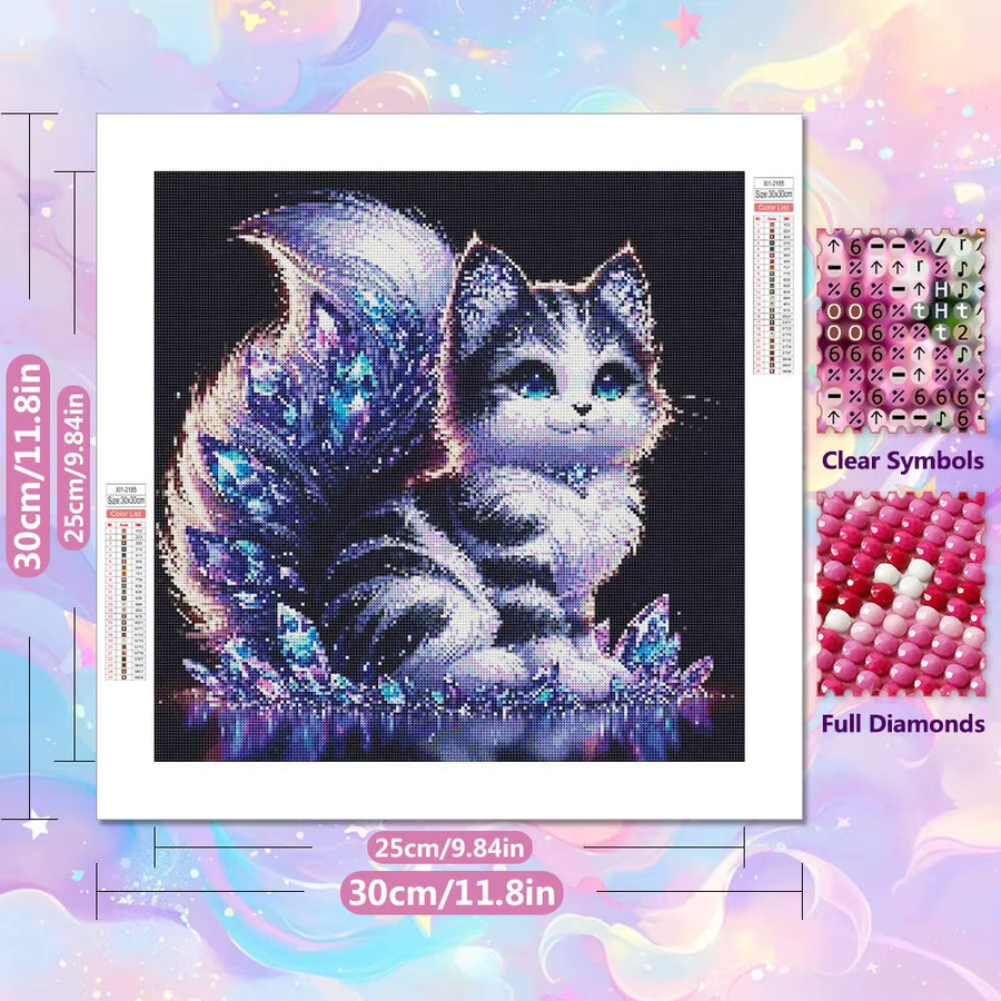 EverShine 5D Diamant Malerei Hund und Katze DIY Mosaik Set mit runden Bohrern, B/H: 20 x 20 cm - Bild 2