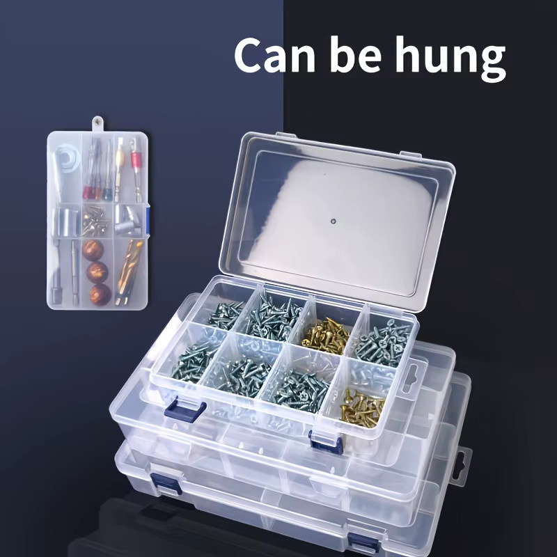 Shark Transparente Kunststoff-Aufbewahrungsbox mit 10 verstellbaren Gittern für Schmuck und Werkzeug - Bild 2