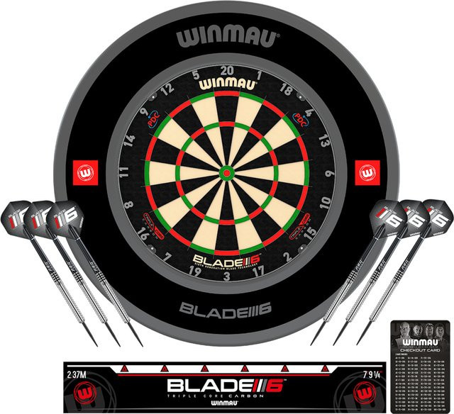 Winmau Blade 6 Triple Core Dartboard Dartscheibe mit Zubehör-Set - Bild 1