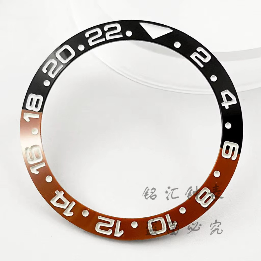 LIYAN Uhrenlünetteneinsatz Keramik, 38 mm, GMT, orange gelb grün blau schwarz - Bild 2
