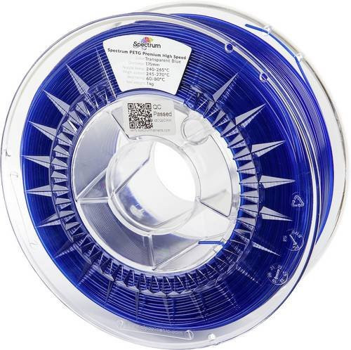 Spectrum Filaments PETG Premium High Speed Filament 1,75 mm Transparent Blue 1000 g - Bild 1